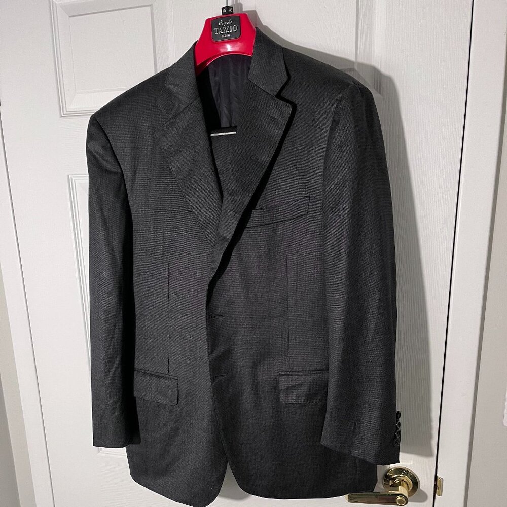 Canali Brown Label Charcoal Grey Wool Two Piece Suit Size 44S